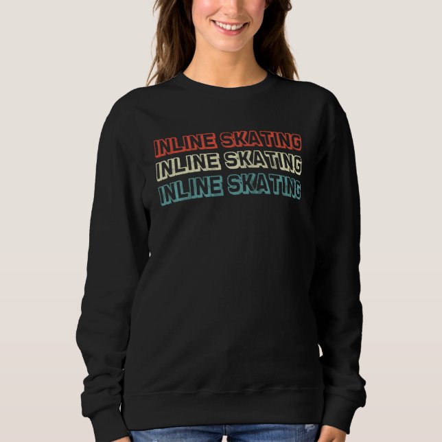 Skate Skater Roller Sport Skates Retro Rollerblade T Shirt (Framsida)