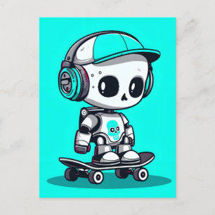 Skate SkullBot Meddelande Vykort