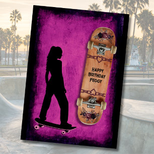 Skate som en tjej Skateboard Födelsedagspresentkor Kort