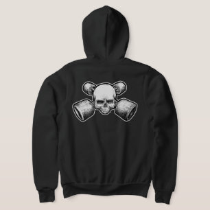 SKATE STEN OG-StyleSkateboard Skull X truX ZIPPER T Shirt