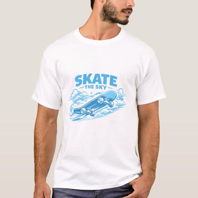 Skate The Sky – Blue Drift T Shirt (Framsida)