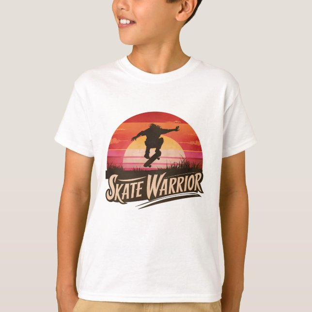 Skate warrior - rétro sunset vintage t shirt (Framsida)
