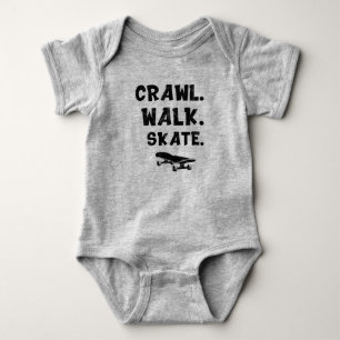 Skatebarn, kryp gå skate, baby skateboard t shirt