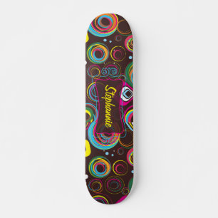 Skateboard 1970's Retro Circle Colorful Old school Bräda 20 Cm