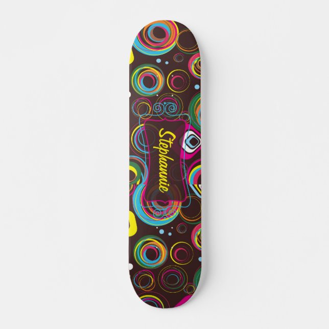 Skateboard 1970's Retro Circle Colorful Old school Bräda 20 Cm (Framsida)