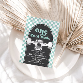 Skateboard 1 Coola 1:a födelsedagsinbjudan Inbjudningar