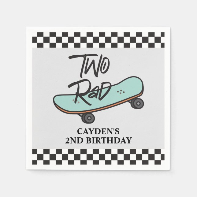 Skateboard 2, andra födelsedag pappersservett (Framsidan)