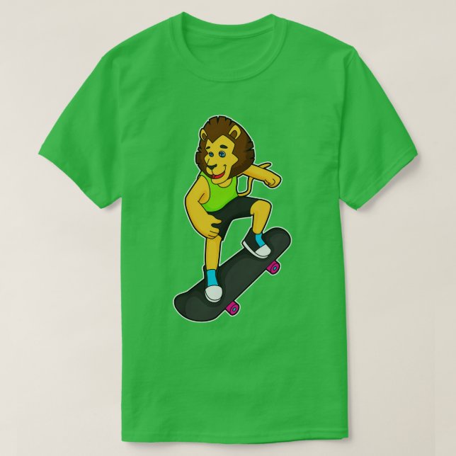 Skateboard 2 för lejon Skater T Shirt (Design framsida)