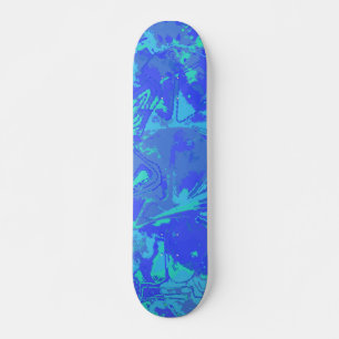 Skateboard abstrakt Blue Mönster