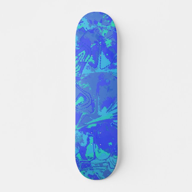 Skateboard abstrakt Blue Mönster (Framsida)
