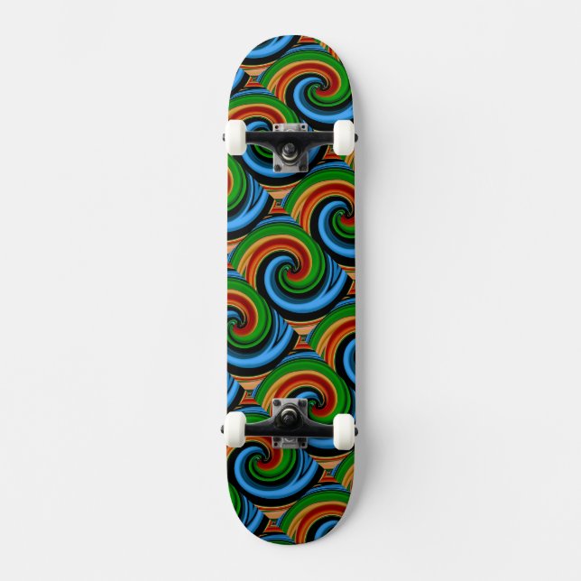 Skateboard abstrakt Rainbow Swirls Skateboard (Framsida)