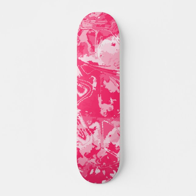 Skateboard abstrakt Rosa Mönster (Framsida)