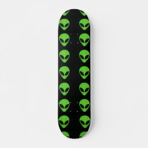 Skateboard Alien Ansikte-Grönt