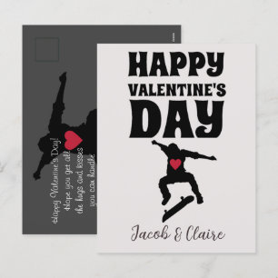 Skateboard, Alla hjärtans dag personalize namn Helg Vykort
