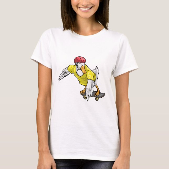 Skateboard anka Skater T Shirt (Framsida)