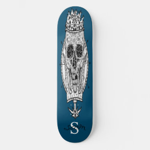 Skateboard Anpassningsbar Blue Skeleton Nautical K