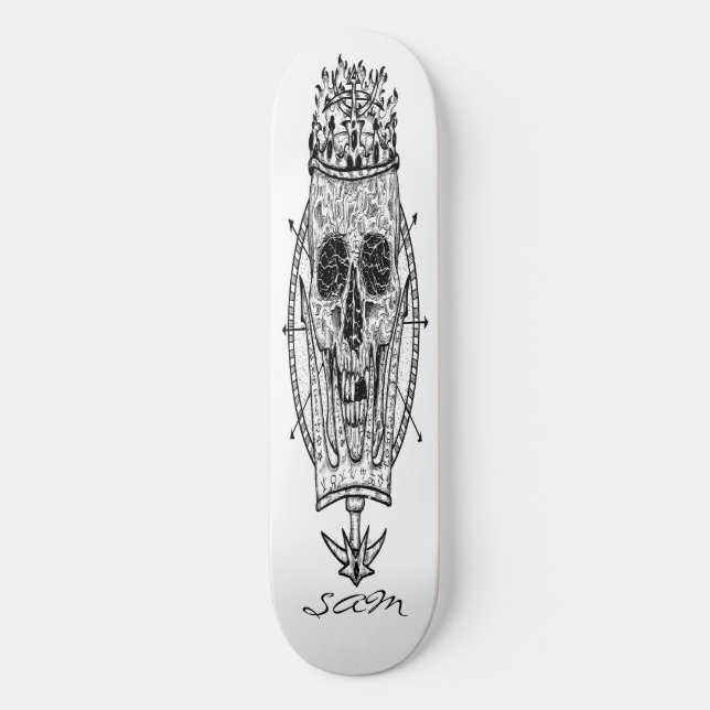 Skateboard Anpassningsbar Skeleton Nautical Kung (Framsida)