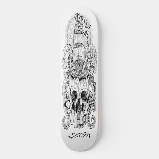 Skateboard Anpassningsbar Skeleton Nautical Pirat  (Framsida)
