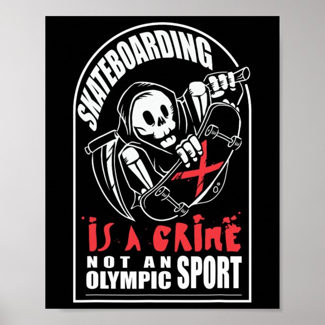 Skateboard är ett brott, inte en sport poster (Framsidan)