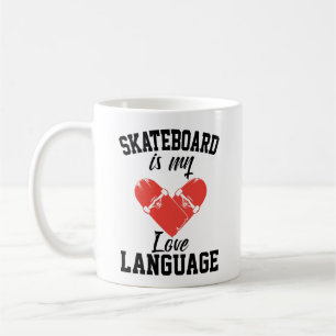 Skateboard är Mitt Kärlek-språk - Lustigt Skateboa Kaffemugg
