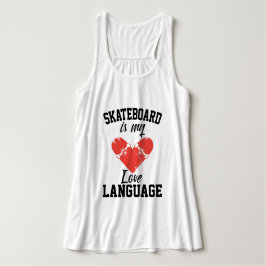 Skateboard är Mitt Kärlek-språk - Lustigt Skateboa Linne Med Racerback
