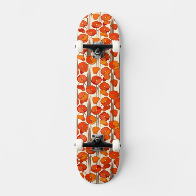 Skateboard art nouveau Poppies (Framsida)