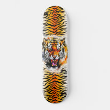 Skateboard Art-Snarning Tiger med Rand