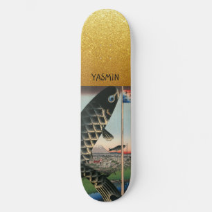 Skateboard Asian Art Personlig Guld