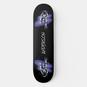 Skateboard Astronaut Enjoying in Space