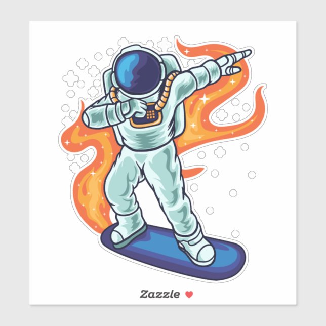 Skateboard Astronaut Flytande Klistermärken (Ark)
