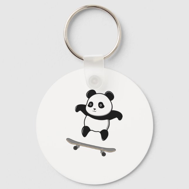 Skateboard baby Panda Nyckelring (Framsida)