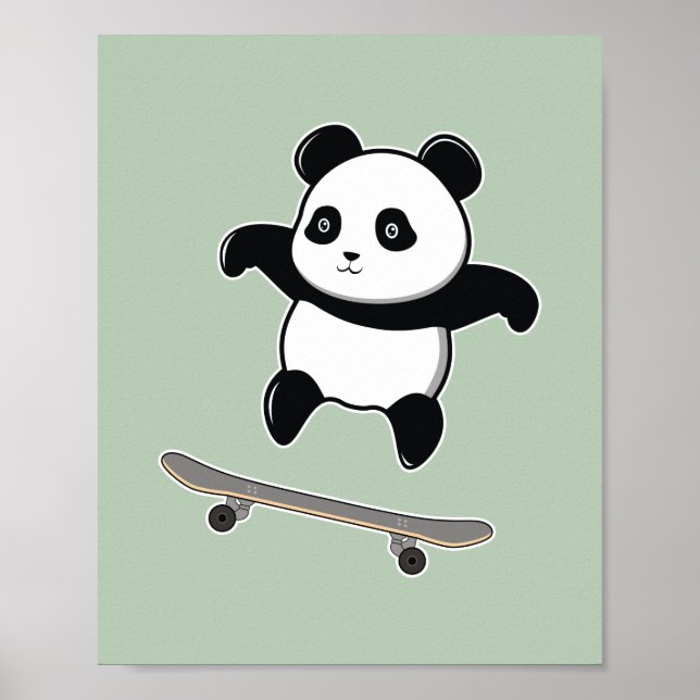Skateboard baby Panda Poster (Framsidan)