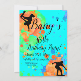 Skateboard Birthday Inbjudningar