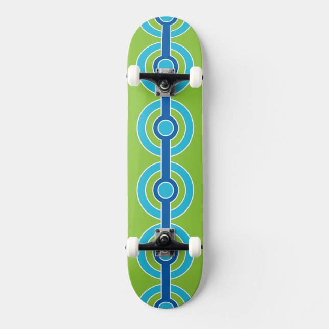 Skateboard, blå/Grönt Skateboard Bräda 20,5 Cm (Framsida)