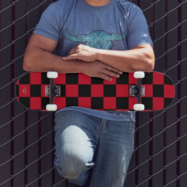 Skateboard Black and Red Checker HAMbWG (Utomhus 3)
