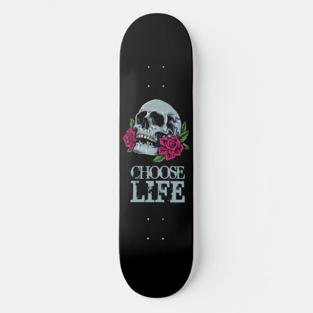 Skateboard Black Blue Skull POSTIVE ORD (Framsida)