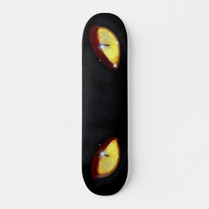 Skateboard Black Cat Gult Öga