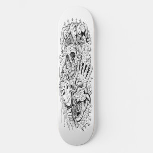 Skateboard Bläck Skeleton Court Jester