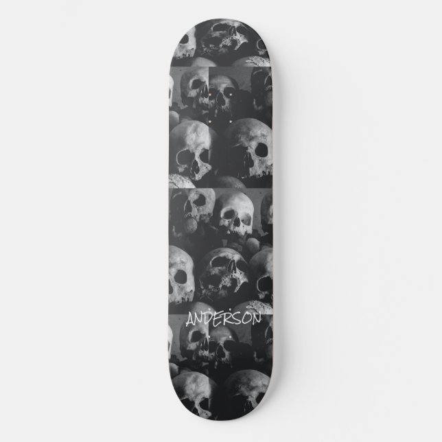 Skateboard Black Skeleton Döskallars Halloween (Framsida)