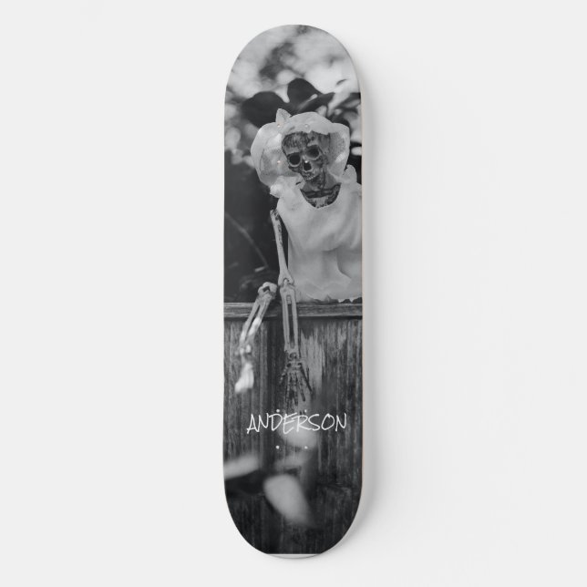 Skateboard Black Skeleton Halloween  (Framsida)