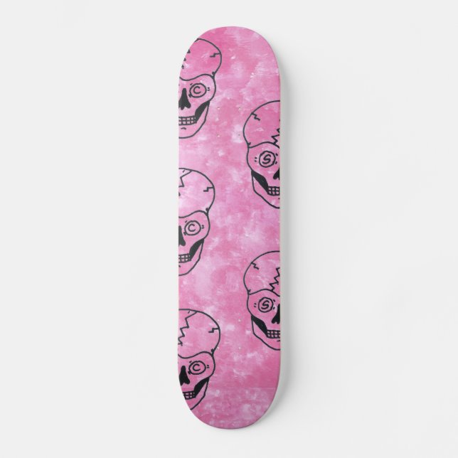 Skateboard Black Skull Rosa himlar (Framsida)