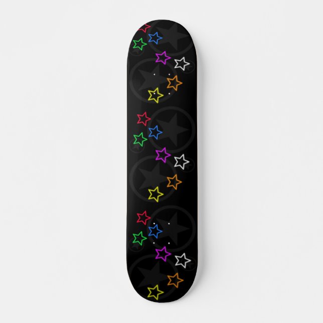 Skateboard Black Star Mönster (Framsida)