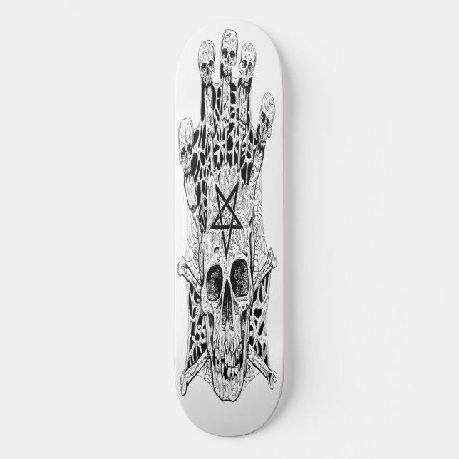 Skateboard Bläck Teckning Skullskal (Framsida)
