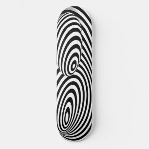 Skateboard Black White 3d Line Distoration Illusio