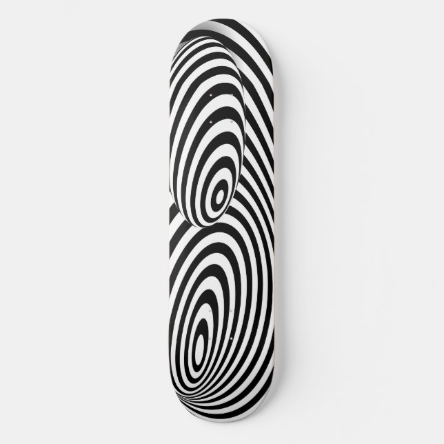 Skateboard Black White 3d Line Distoration Illusio (Framsida)