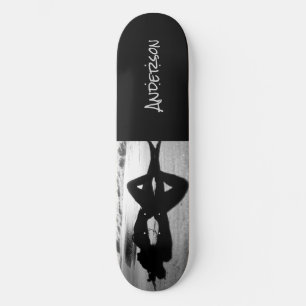 Skateboard Black White Beach dam