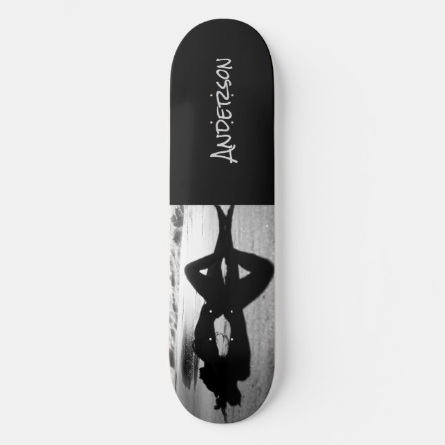 Skateboard Black White Beach dam (Framsida)