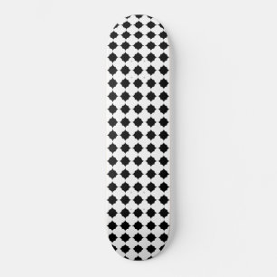 Skateboard Black White Hexagon Mönster