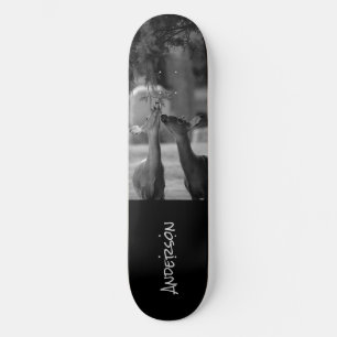 Skateboard Black White Hjort Älskare