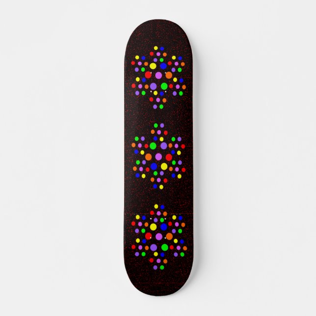 Skateboard blommigt Rainbow Spots Skateboard (Framsida)